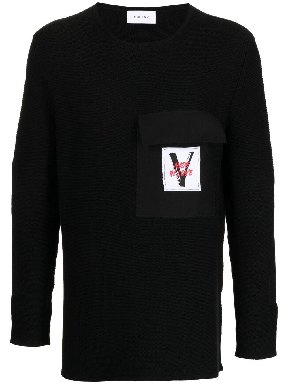 Ports V Pullover mit Logo-Patch - Schwarz von Ports V