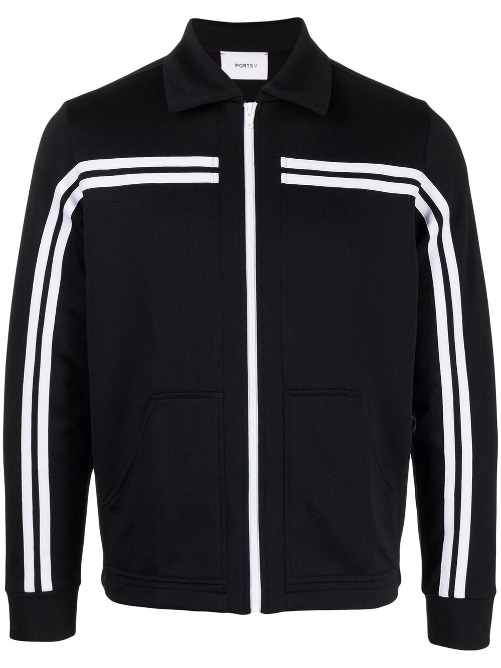 Ports V Sweatshirtjacke mit Streifen - Schwarz von Ports V