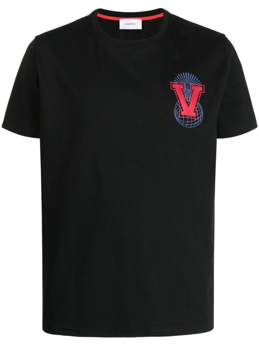 Ports V T-Shirt mit Logo-Stickerei - Schwarz von Ports V