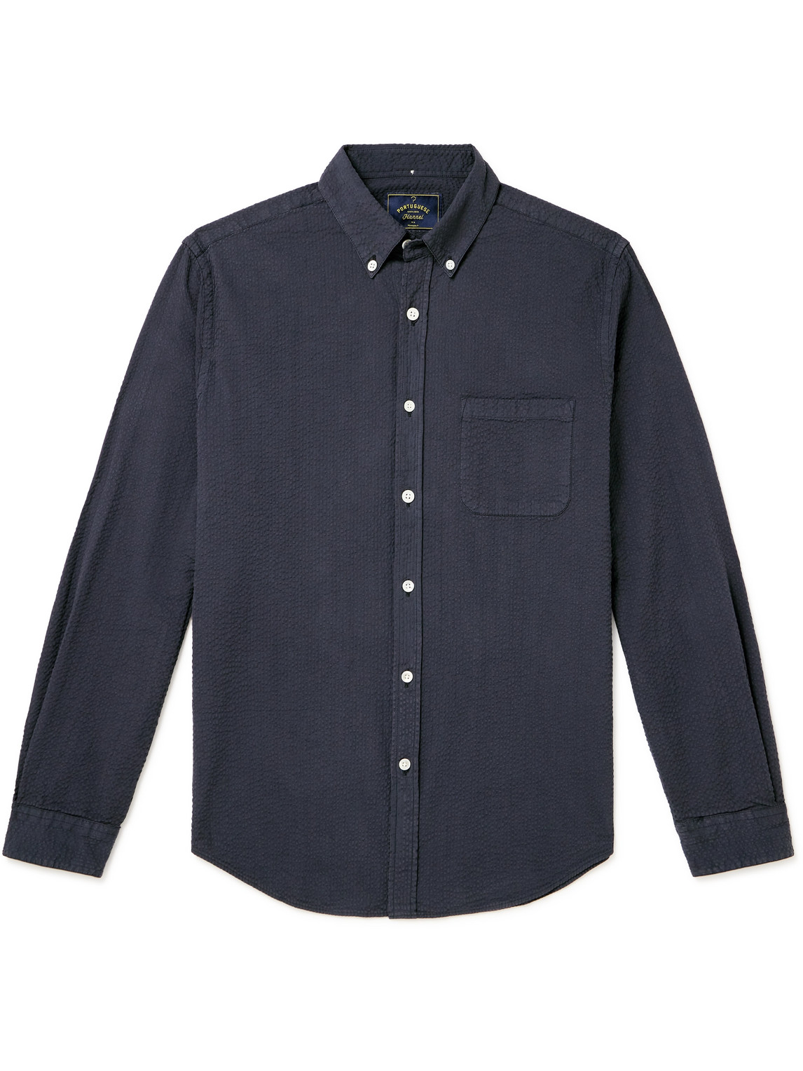 Portuguese Flannel - Atlantico Slim-Fit Button-Down Collar Cotton-Seersucker Shirt - Men - Blue - XS von Portuguese Flannel