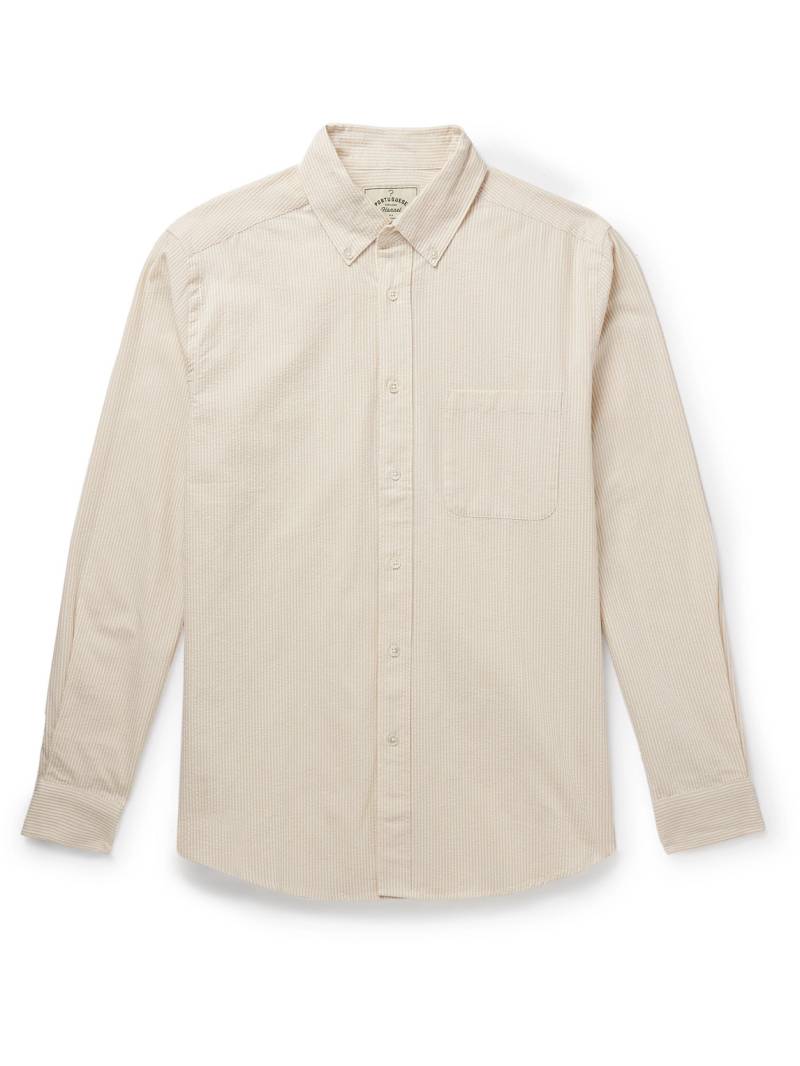 Portuguese Flannel - Atlantico Slim-Fit Button-Down Collar Cotton-Seersucker Shirt - Men - Neutrals - L von Portuguese Flannel