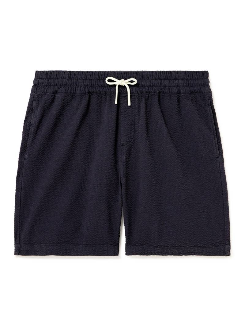Portuguese Flannel - Atlantico Straight-Leg Cotton-Seersucker Drawstring Shorts - Men - Blue - XL von Portuguese Flannel