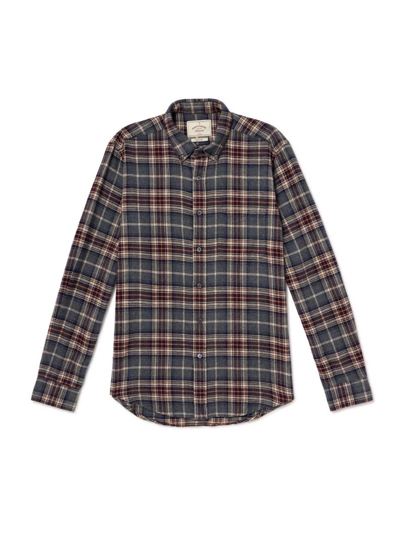 Portuguese Flannel - Augusta Button-Down Collar Checked Cotton Shirt - Men - Blue - XL von Portuguese Flannel