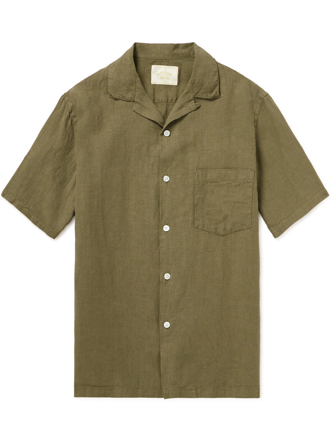 Portuguese Flannel - Camp-Collar Linen Shirt - Men - Green - XS von Portuguese Flannel