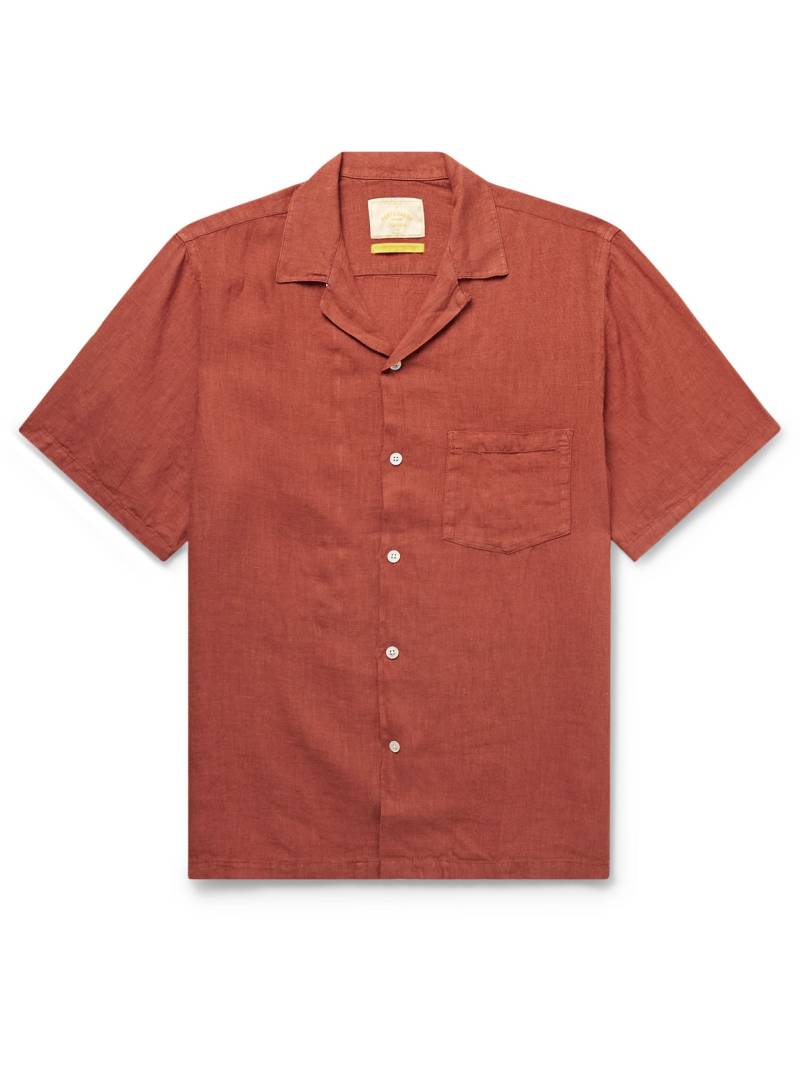 Portuguese Flannel - Camp-Collar Linen Shirt - Men - Red - XS von Portuguese Flannel