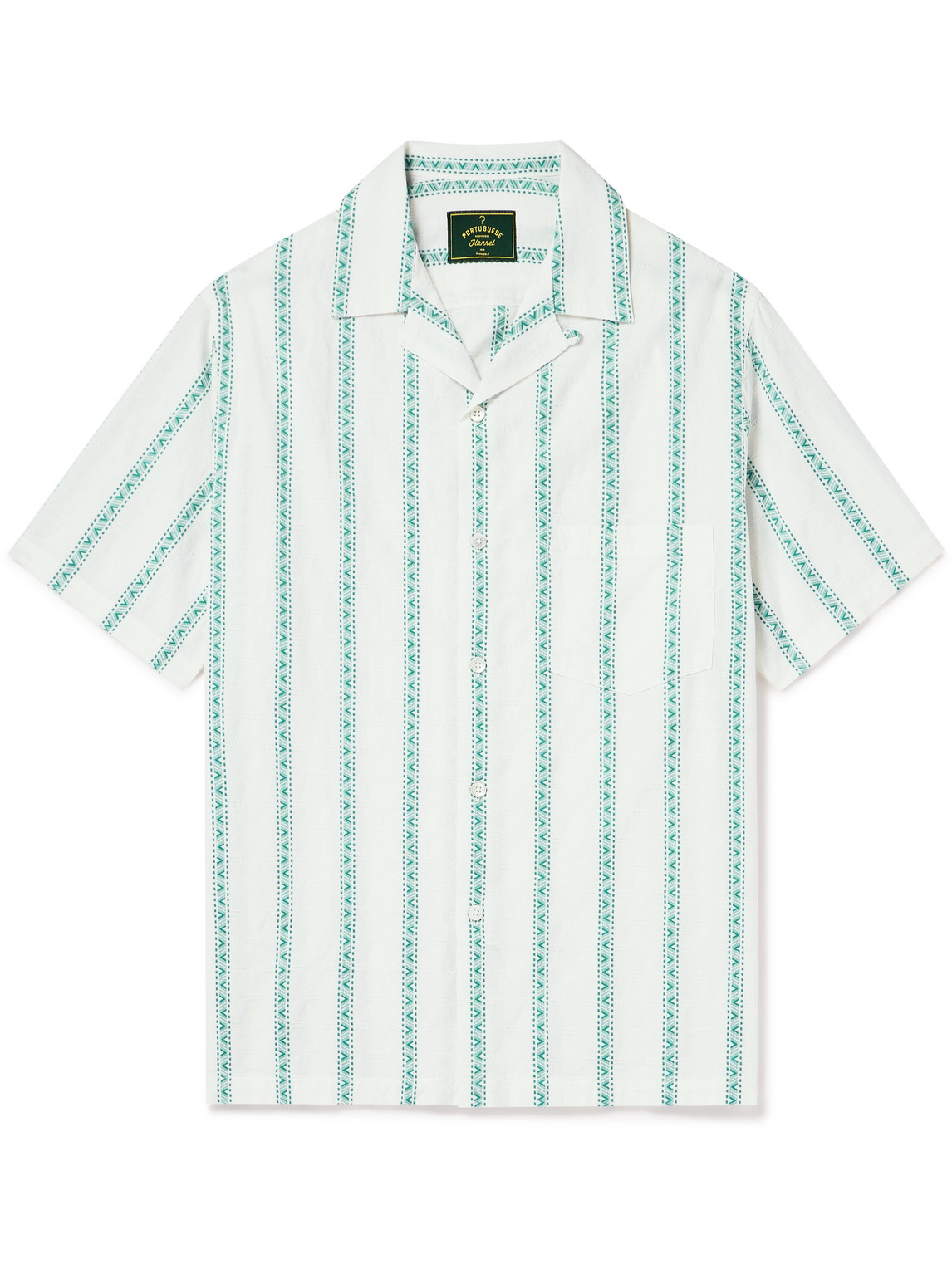 Portuguese Flannel - Donatella Convertible-Collar Embroidered Cotton Shirt - Men - White - XXL von Portuguese Flannel