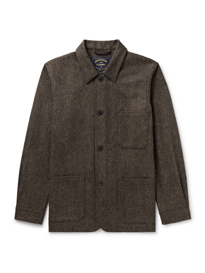 Portuguese Flannel - Labura Herringbone Virgin Wool Jacket - Men - Brown - L von Portuguese Flannel