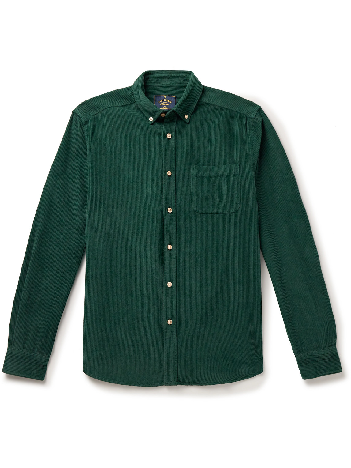 Portuguese Flannel - Lobo Button-Down Collar Cotton-Corduroy Shirt - Men - Green - M von Portuguese Flannel