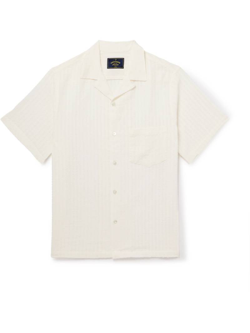 Portuguese Flannel - Mondego Convertible-Collar Textured Cotton Shirt - Men - White - XXL von Portuguese Flannel