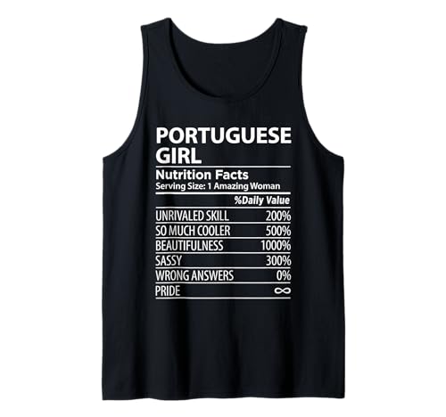 Portugiesisches Mädchen Nährwertangaben Lustig Damen Portugal Tank Top von Portuguese Girl Womens Portugal Gift