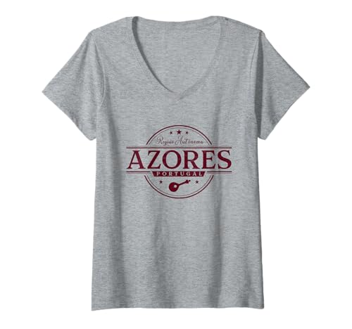 Damen Azoren Portugal - Azoren Inseln Portugal Label T-Shirt mit V-Ausschnitt Damen Azoren Portugal - Azoren Inseln Portugal Label T-Shirt mit V-Ausschnitt von Portuguese Souvenir Cos.