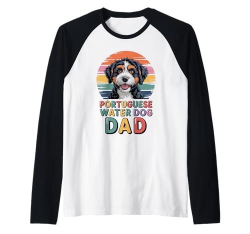 Herren Retro Portuguese Water Dog Dad Portie Raglan Herren Retro Portuguese Water Dog Dad Portie Raglan von Portuguese Water Dog Lover Gifts