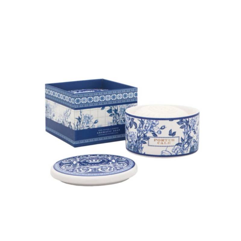 Castelbel Portus Cale Gold & Blue Seife in Keramikschale von Portus Cale