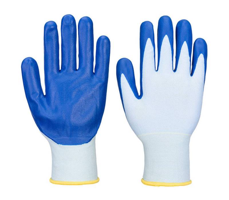 Portwest Arbeitshandschuhe AP71 - FD Grip 15 Nitril-Handschuh Blau lebensmittelecht Strickstärke 15 Gauge für extra Feinfühligkeit von Portwest