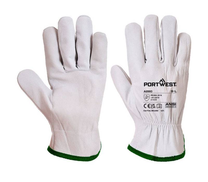 Portwest Arbeitshandschuhe Arbeitshandschuh A260 - Oves Driver Handschuh Grau Vollnarbenleder von Portwest