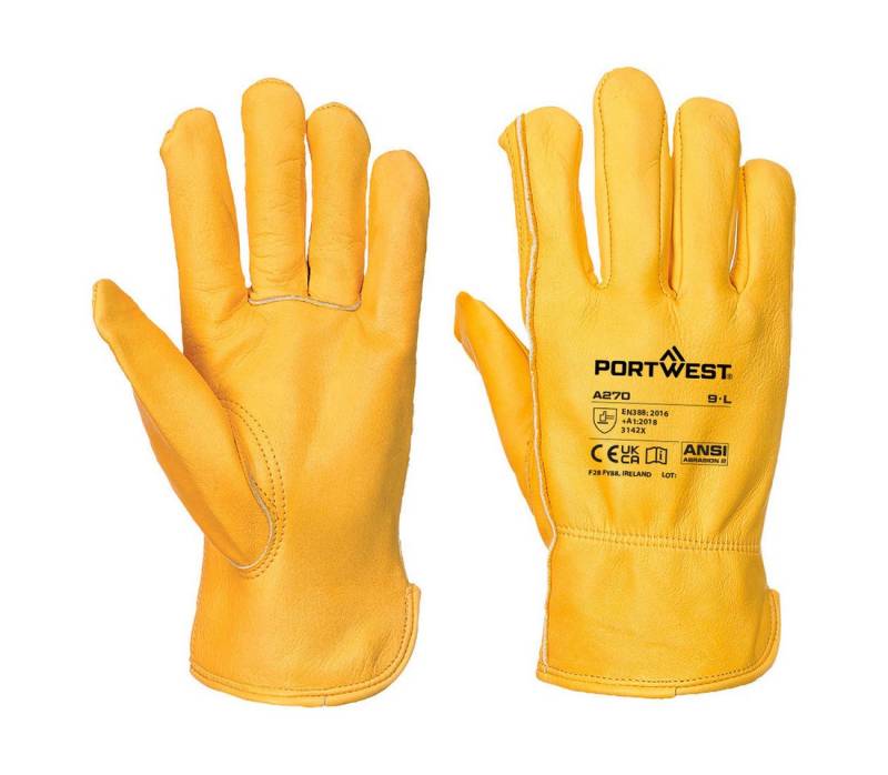 Portwest Arbeitshandschuhe Arbeitshandschuhe A270 - Classic Driver Handschuh Braun atmungsaktiv von Portwest
