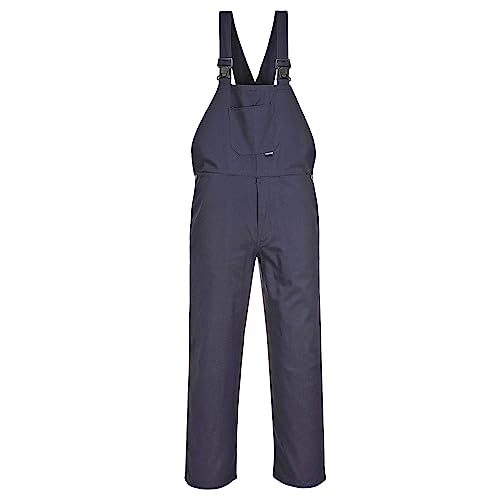 Portwest C881 Herren Arbeitskleidung Verstellbare Baumwoll-Latzhose Marineblau, XXXL von Portwest