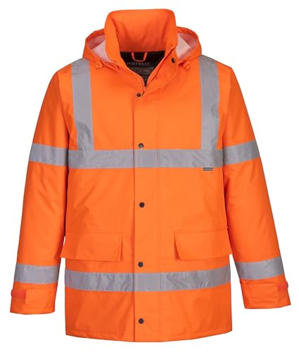 Portwest Herren-Arbeitsjacke mit hoher Sichtbarkeit, Größe 6XL, Orange (S460ORR6XL), Orange von Portwest