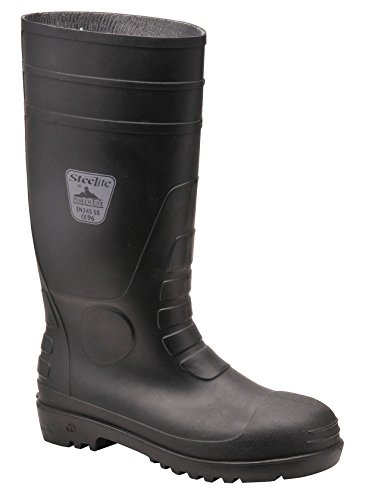 Portwest Klassik Sicherheitsgummistiefel S4, Größe: 41, Farbe: Schwarz, FW94BKR41 von Portwest