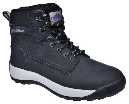 Portwest Steelite Constructo Nubuk Stiefel S3 HRO, Größe: 39, Farbe: Schwarz, FW32BKR39 von Portwest