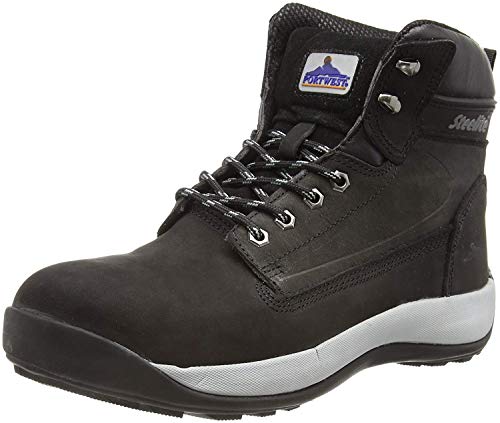 Portwest Steelite Constructo Nubuk Stiefel S3 HRO, Größe: 46, Farbe: Schwarz, FW32BKR46 von Portwest