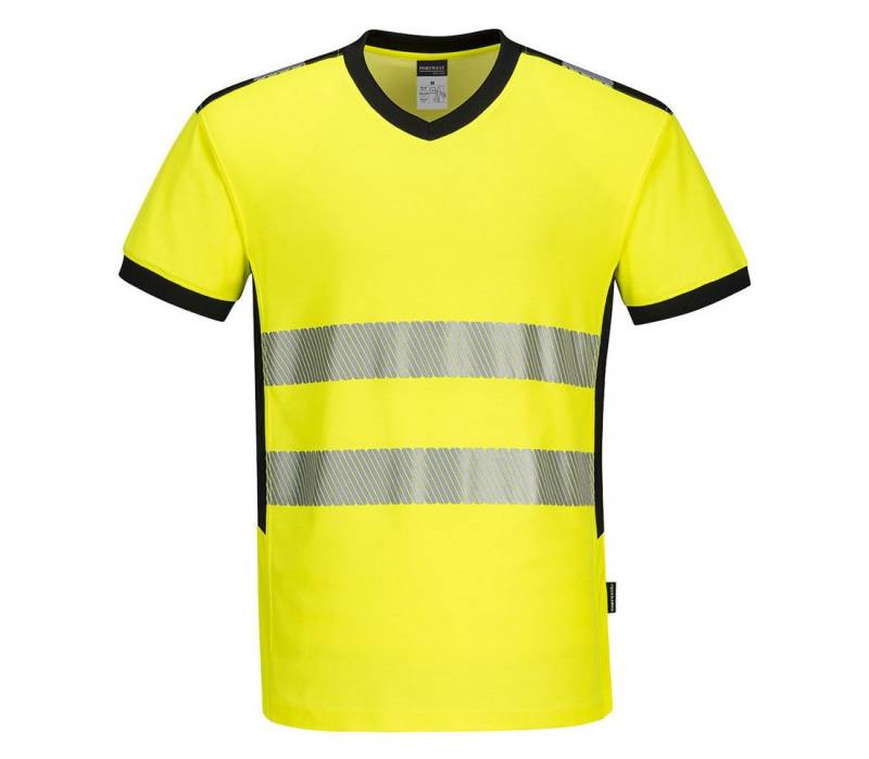Portwest T-Shirt PW310 - PW3 Warnschutz-T-Shirt mit V-Ausschnitt und Mesh Einsatz von Portwest