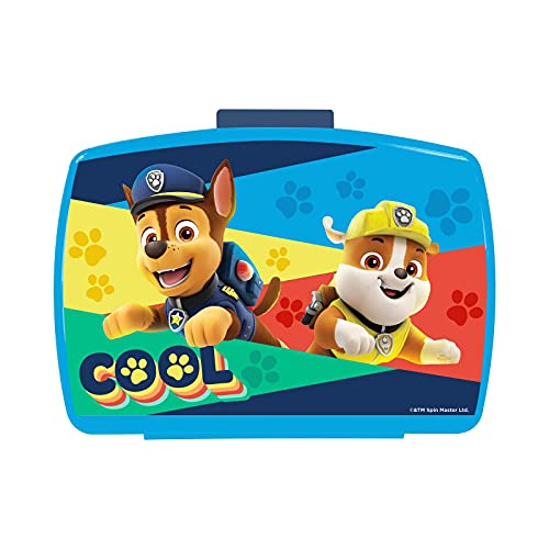 p:os 28227088 - PAW Patrol - Brotdose für Kinder mit herausnehmbarem Einsatz, Lunchbox in Blau aus Kunststoff mit Clip-Verschluss, Vesperdose für Kindergarten, Schule und Freizeit von PAW_PATROL
