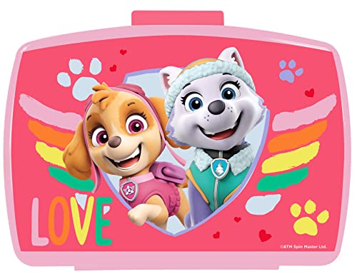 P:os 29226 - Brotdose für Jungen und Mädchen mit Einsatz im beliebten Paw Patrol Design in Rosa, ca. 16,5 x 12,5 x 6,5 cm groß, aus Kunststoff, bpa- und phthalatfrei von PAW PATROL