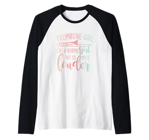 Mädchen Posaunist Geschenk Orchester Musik Posaune Raglan von Posaunist Orchester Posaune Geschenk