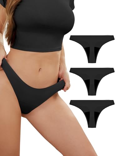PoseFree Periodenunterwäsche Tanga Nahtlos 3er Pack - Atmungsaktive Menstruations String für Leichte Blutung & Sport | Unsichtbare Seamless | Größen M | 60°C Waschbar von PoseFree