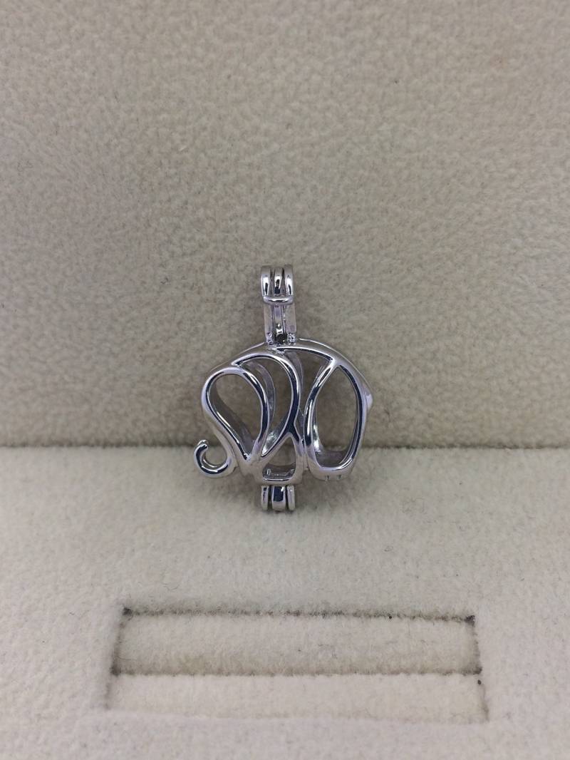 925 Sterling Elefant Perle Käfig Anhänger von PoseidonPendants