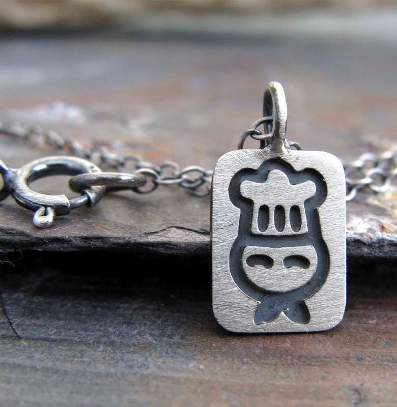 Küchenchef Bäckerkette Halskette Handgefertigt in Sterling Silber Küchenchef Bäckerkette Halskette Handgefertigt in Sterling Silber von PoseidonsBooty