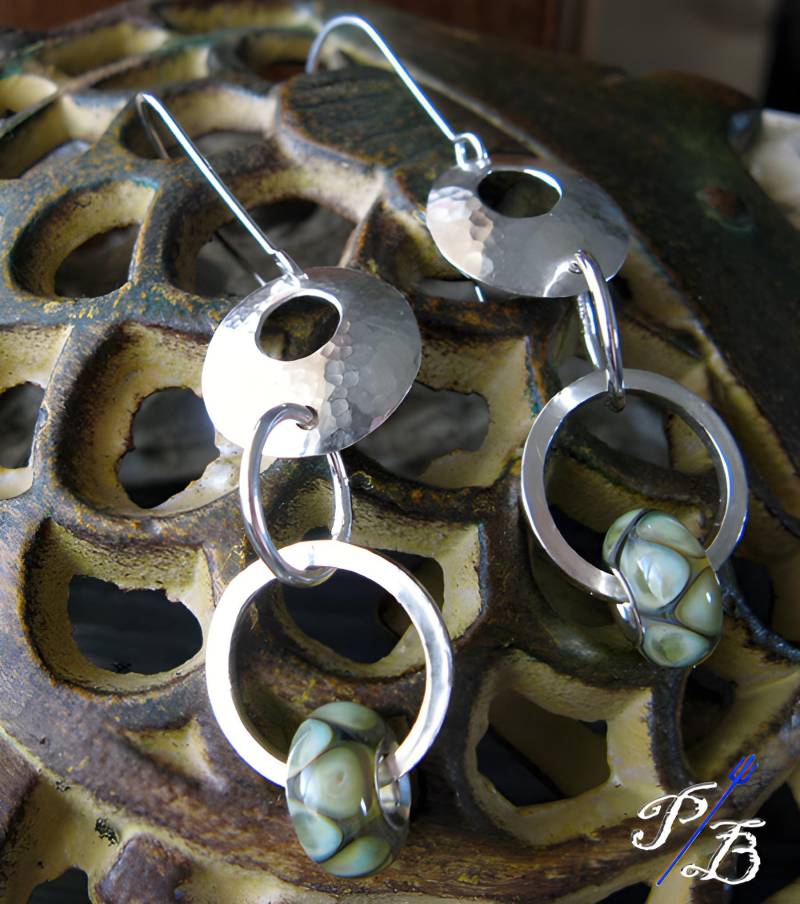 Lange Ohrhänger Aus Boroglas Mit Sterling Silber Lange Ohrhänger Aus Boroglas Mit Sterling Silber von PoseidonsBooty