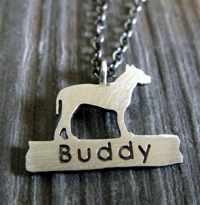 Pitbull Personalisierte Namen Sterling Silber Anhänger Neckace. American Staffordshire Terrier Hund Schmuck Pitbull Personalisierte Namen Sterling Silber Anhänger Neckace. American Staffordshire Terrier Hund Schmuck von PoseidonsBooty