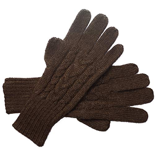 Posh Gear Alpaka Handschuhe Guantibrada Fingerhandschuhe Damen Herren aus 100% Alpakawolle, braun, Größe M von Posh Gear