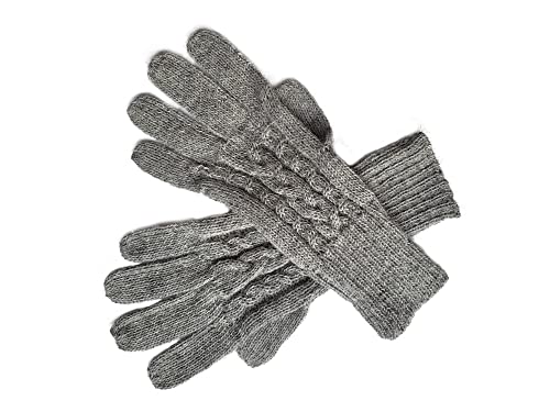 Posh Gear Alpaka Handschuhe Guantibrada Fingerhandschuhe Damen Herren aus 100% Alpakawolle, hell grau, Größe S von Posh Gear