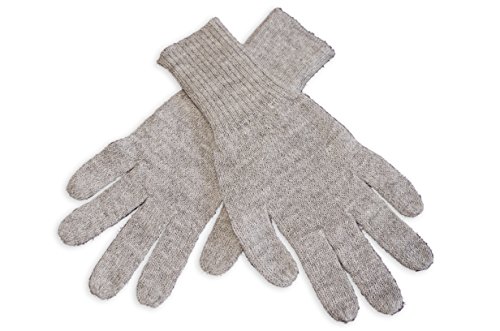 Posh Gear Alpaka Handschuhe Guantino Fingerhandschuhe Damen Herren aus 100% Alpakawolle, hell grau, Größe L von Posh Gear