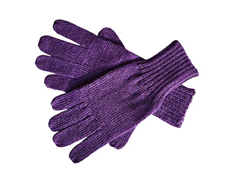 Posh Gear Alpaka Handschuhe Guantino Fingerhandschuhe Damen Herren aus 100% Alpakawolle, lila, Größe M von Posh Gear