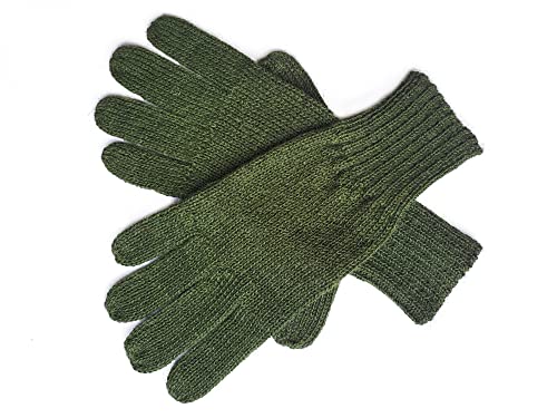 Posh Gear Alpaka Handschuhe Guantino Fingerhandschuhe Damen Herren aus 100% Alpakawolle, oliv grün, Größe M von Posh Gear