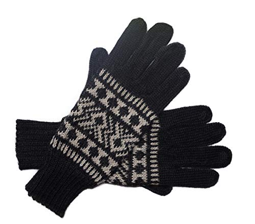 Posh Gear Alpaka Handschuhe Guantofigura Fingerhandschuhe Damen Herren aus 100% Alpakawolle, schwarz, Größe S von Posh Gear