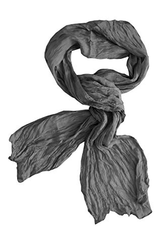 Posh Gear Damen Herren Seiden Schal wrinkle scarf, grau aus 100% Seide von Posh Gear