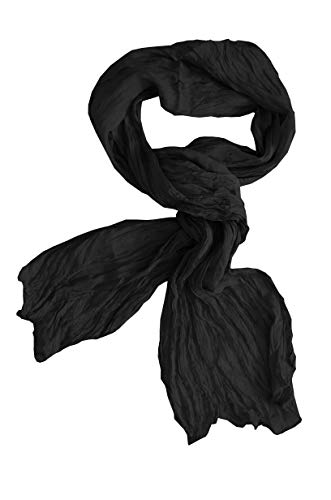 Posh Gear Damen Herren Seiden Schal wrinkle scarf, schwarz aus 100% Seide von Posh Gear