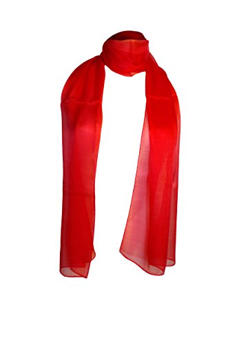 Posh Gear Damen Seiden Schal Chiffon Scialle, rot aus 100% Seide von Posh Gear