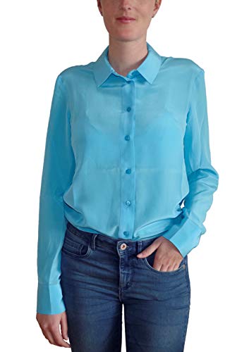 Posh Gear Damen Seidenbluse Collettoseta Bluse aus 100% Seide, hell blau, Größe L Posh Gear Damen Seidenbluse Collettoseta Bluse aus 100% Seide, hell blau, Größe L von Posh Gear