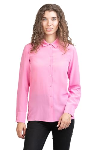 Posh Gear Damen Seidenbluse Collettoseta Bluse aus 100% Seide, rosa, Größe XXL von Posh Gear