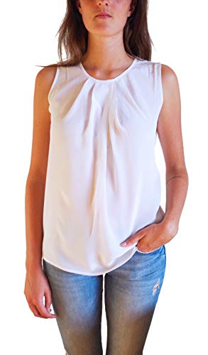 Posh Gear Damen Seidenbluse Gileseta Bluse aus 100% Seide, weiß, Größe XXL von Posh Gear