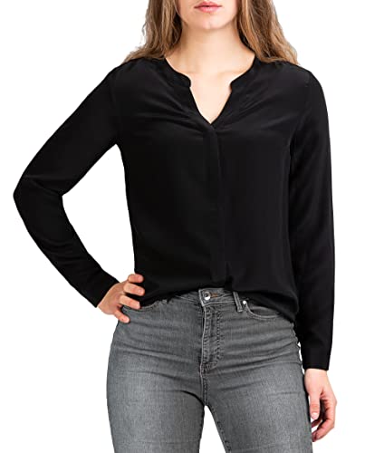 Posh Gear Damen Seidenbluse Nobicetta Bluse aus 100% Seide, schwarz, Größe L von Posh Gear