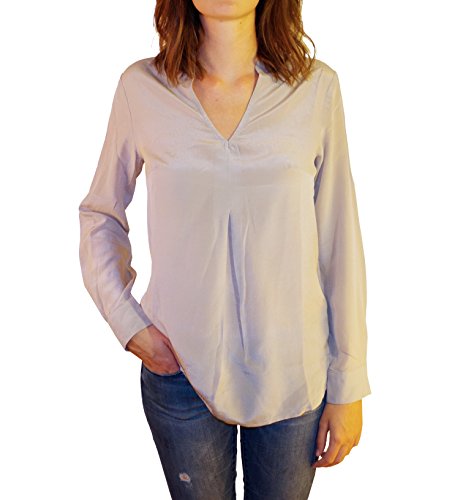 Posh Gear Damen Seidenbluse Piuseta Bluse aus 100% Seide, grau, Größe S von Posh Gear