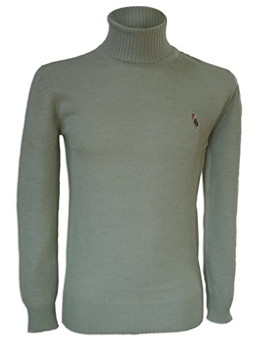 Posh Gear Herren Rollkragen Pullover Colloalto aus 100% Alpakawolle, weißgrün, Größe L von Posh Gear