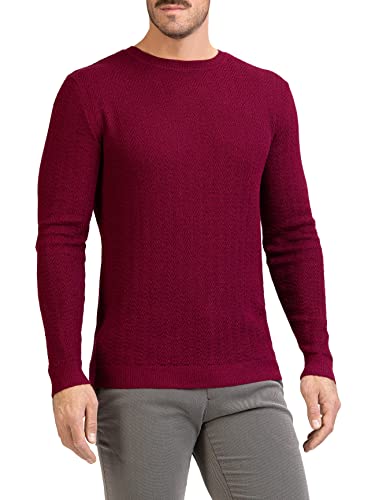 Posh Gear Herren Rundkragen Pullover Maglia 2 aus Alpakawolle, dunkel rot, Größe M von Posh Gear